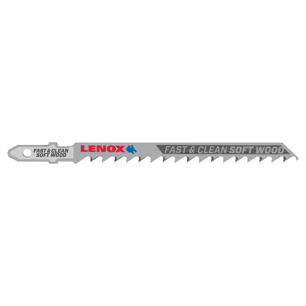 LENOX T-Shank CLean Wood Cutting Jig Saw Blade, 4" X 5/16" 6 TPi, 5 Pack  (P/N 1990848)