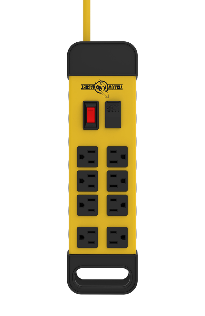 Yellow Jacket POWERSTRIP, YJ 8-OUT METAL 2.4USB 6' 4/BX