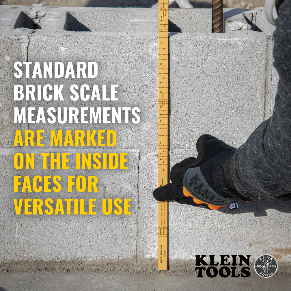 Fiberglass Folding Rule, Outside Reading, Brick Scale