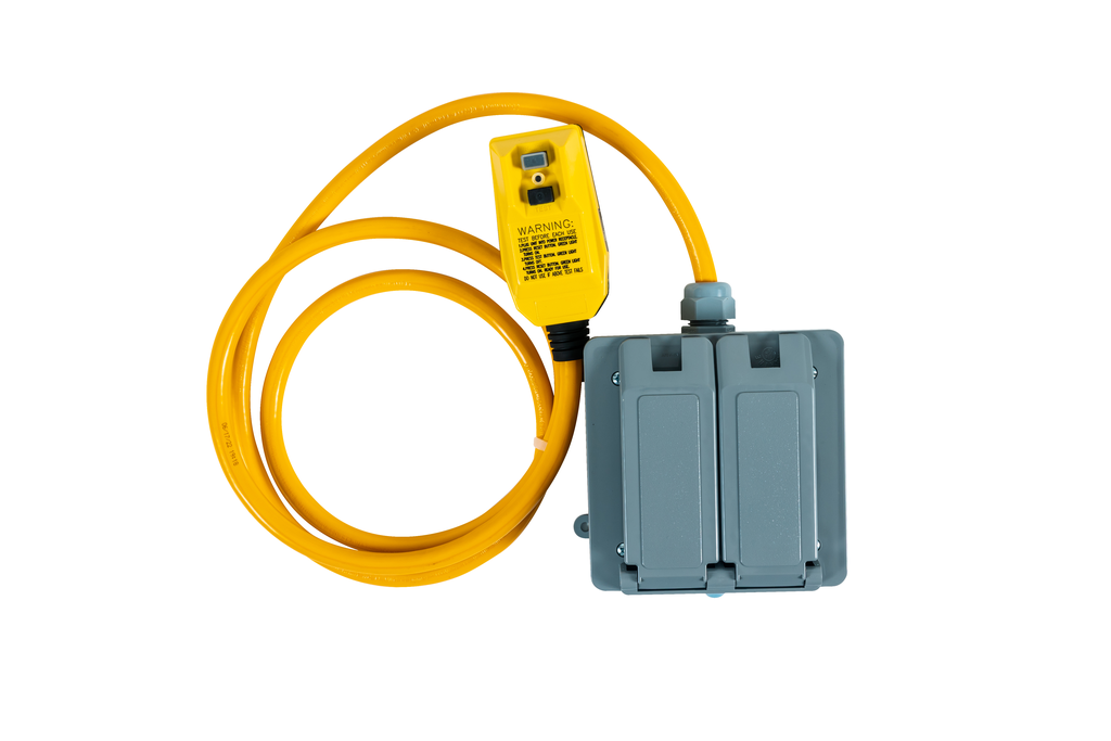 Southwire RT Angle Quad 6ft 12/3 SJTW Right Angle GFCI w/Circuit Breakers 15A 120V1800W - UL and CSA Listed 3/BX
