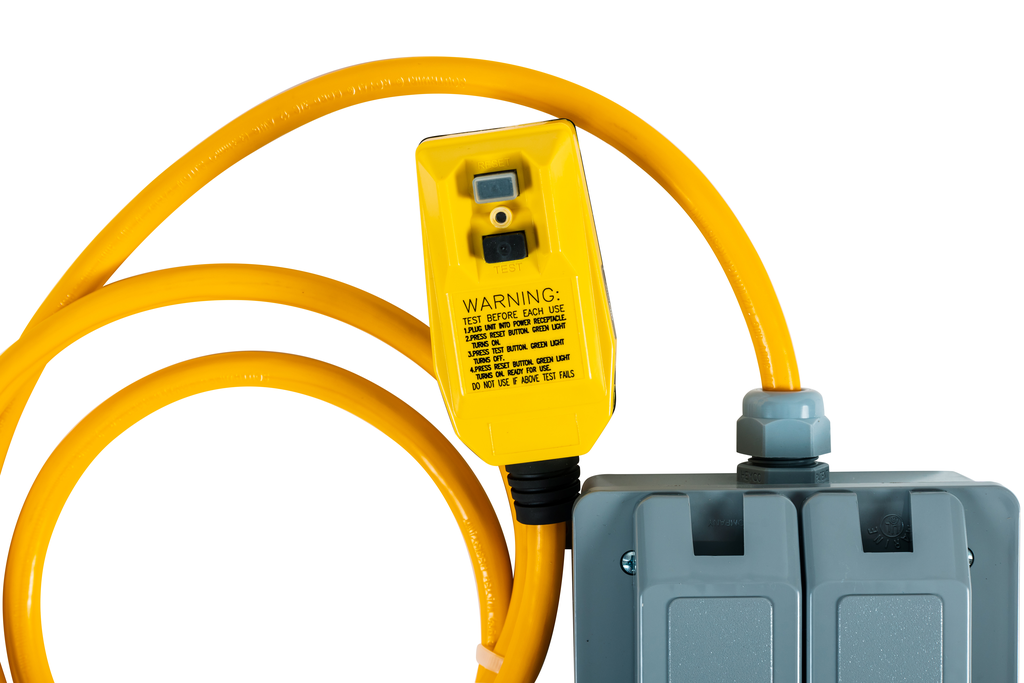 Southwire RT Angle Quad 6ft 12/3 SJTW Right Angle GFCI w/Circuit Breakers 15A 120V1800W - UL and CSA Listed 3/BX