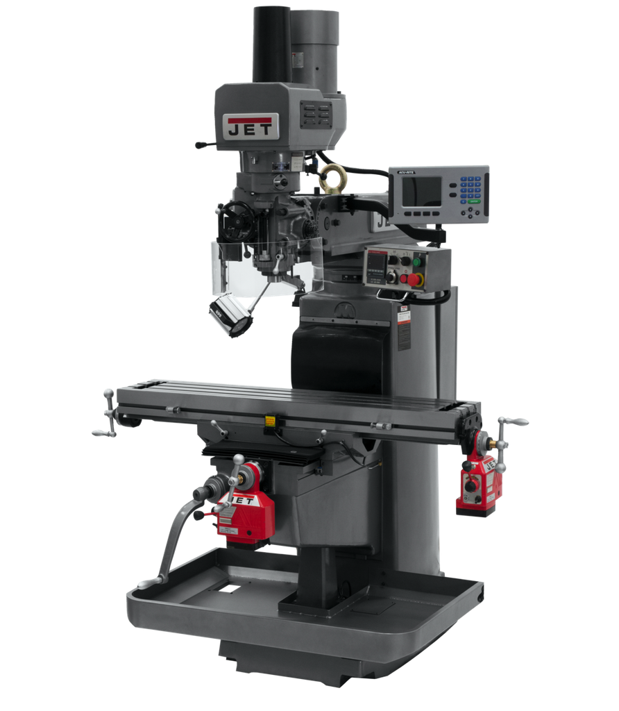 JTM-1050EVS2/230 Mill With Acu-Rite 203 DRO With X and Y-Axis Powerfeeds and Air Powered Drawbar