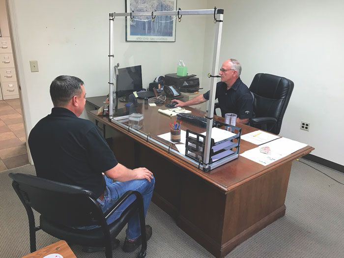 3' X 4' Counter/Desktop Workspace Cough and Sneeze Guard, PVC in Aluminum Frame - 15611