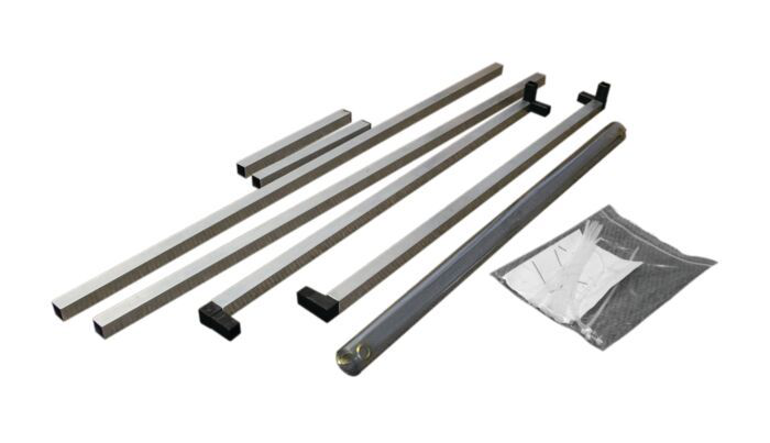 3' X 4' Counter/Desktop Workspace Cough and Sneeze Guard, PVC in Aluminum Frame - 15611