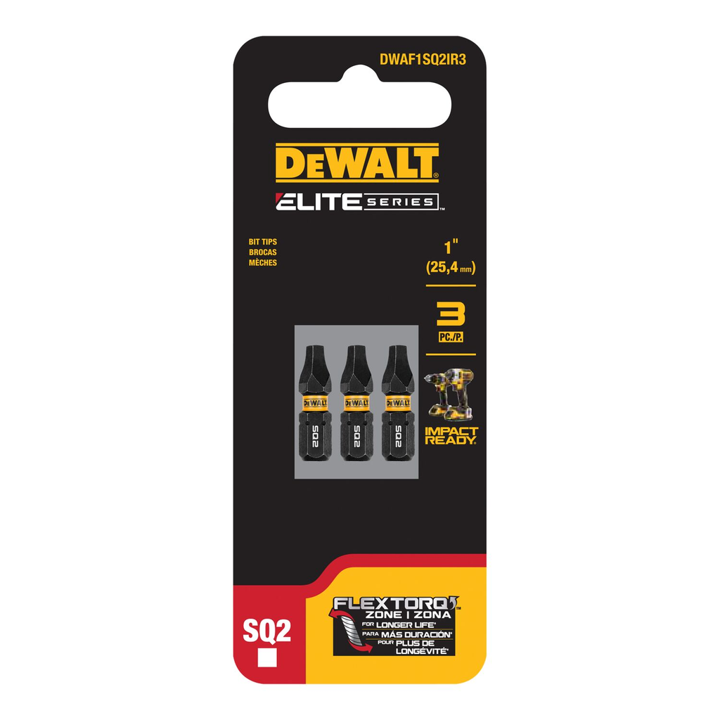 DW FLEXTORQ 3PK 1IN BITS FOR SQ2