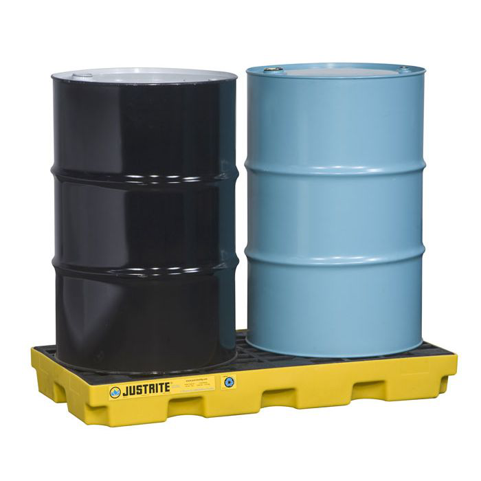 2 Drum Accumulation Center, 24 Gallon Spill Capacity, EcoPolyBlend™, No Drain, Yellow - 28654