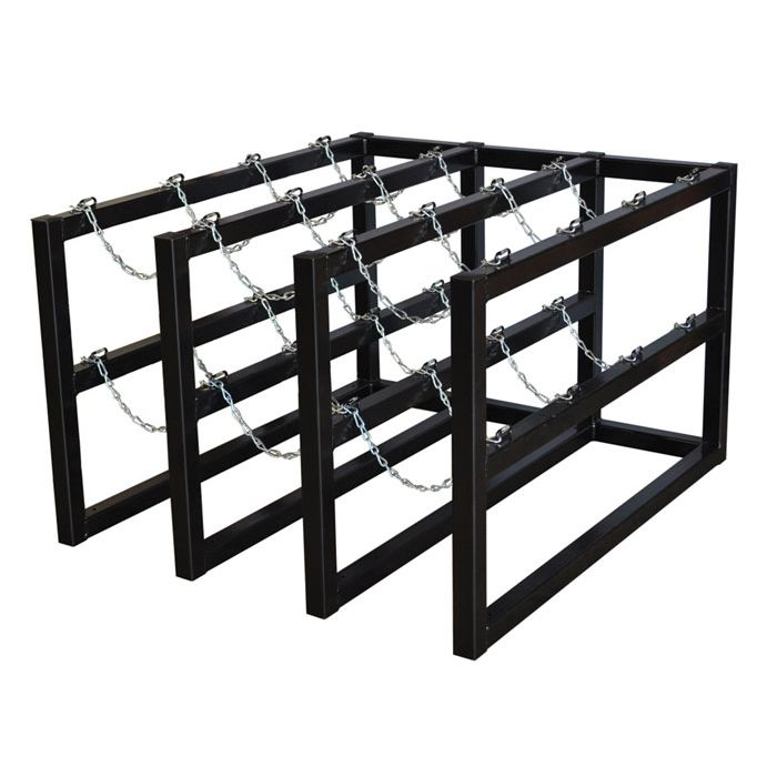 3 Wide by 4 Deep, Gas Cylinder Storage Rack, 12 Cylinder Capacity, Steel - 35140