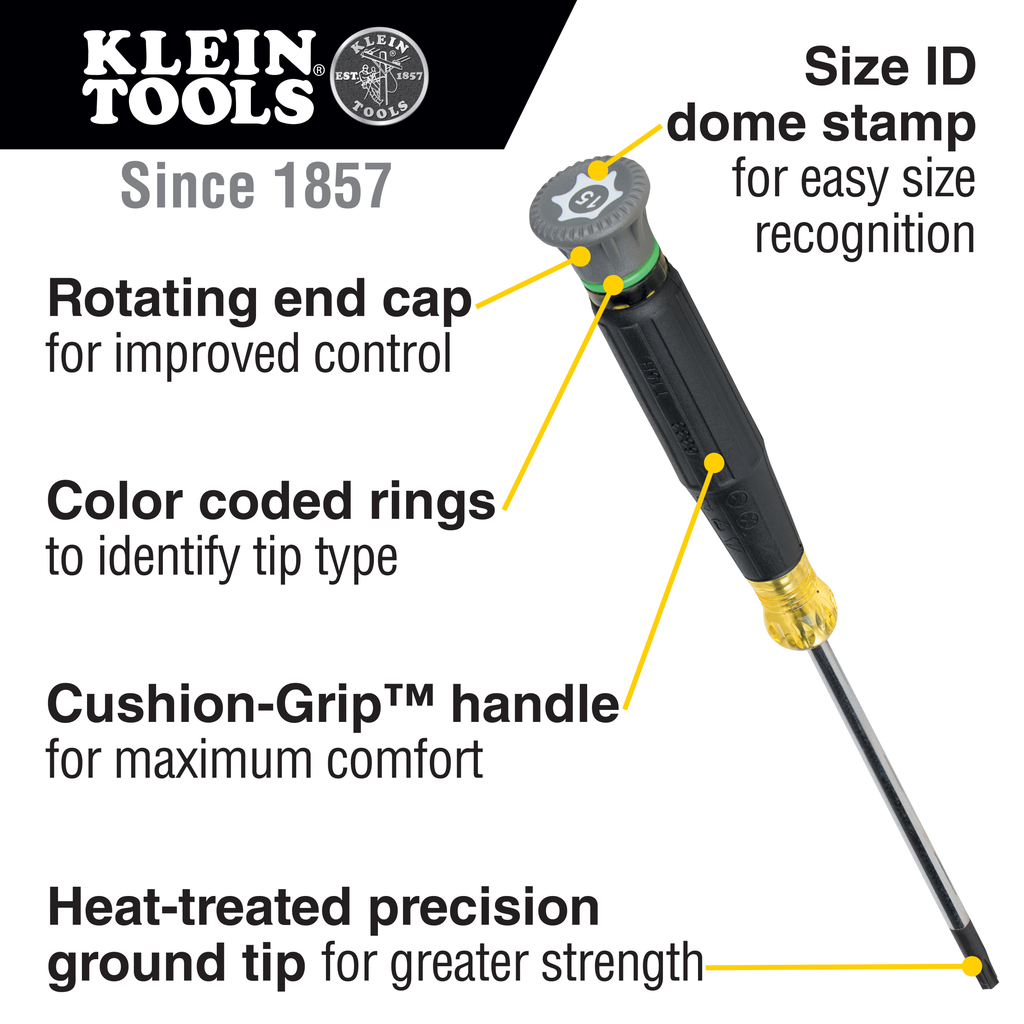 T10H TORX® Precision Screwdriver, 3-Inch Shank
