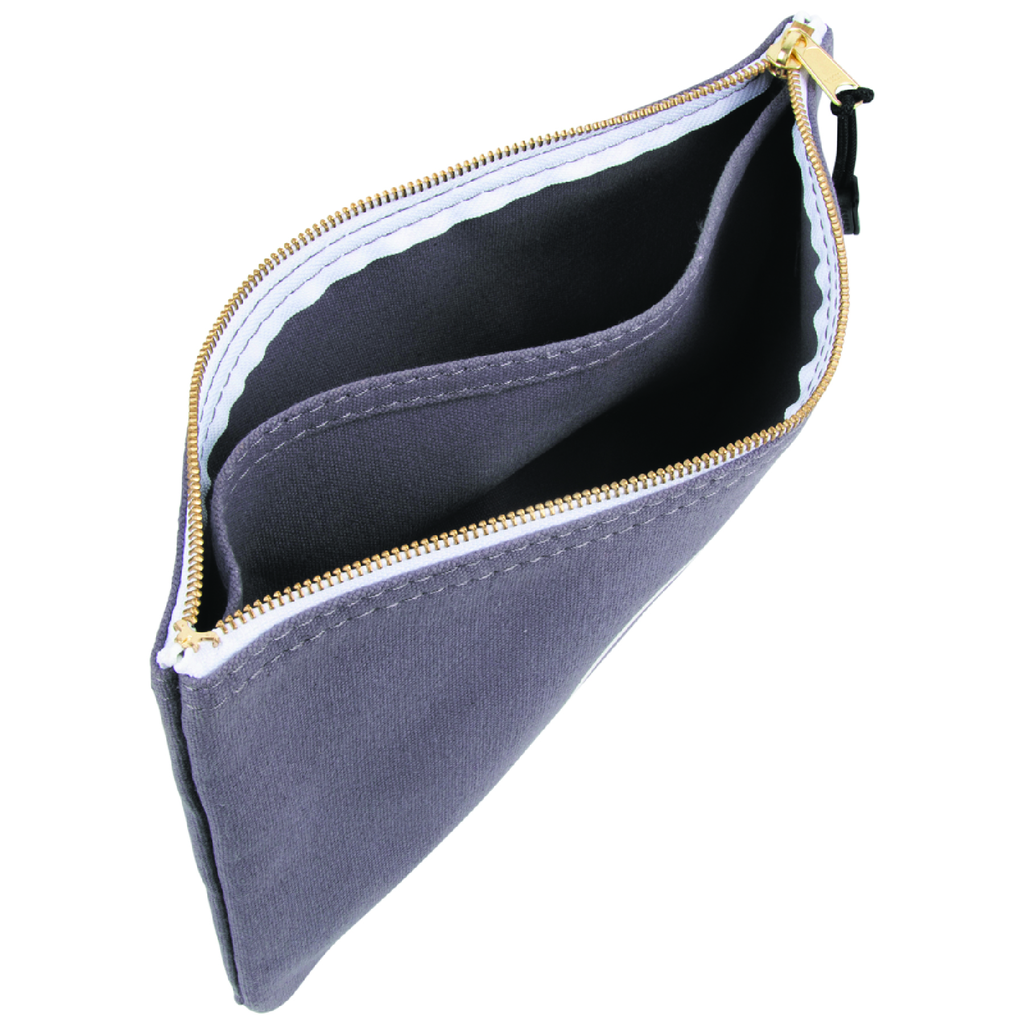 Zipper Bag with Divider, Canvas Tool Pouch, 7-Inch, Gray