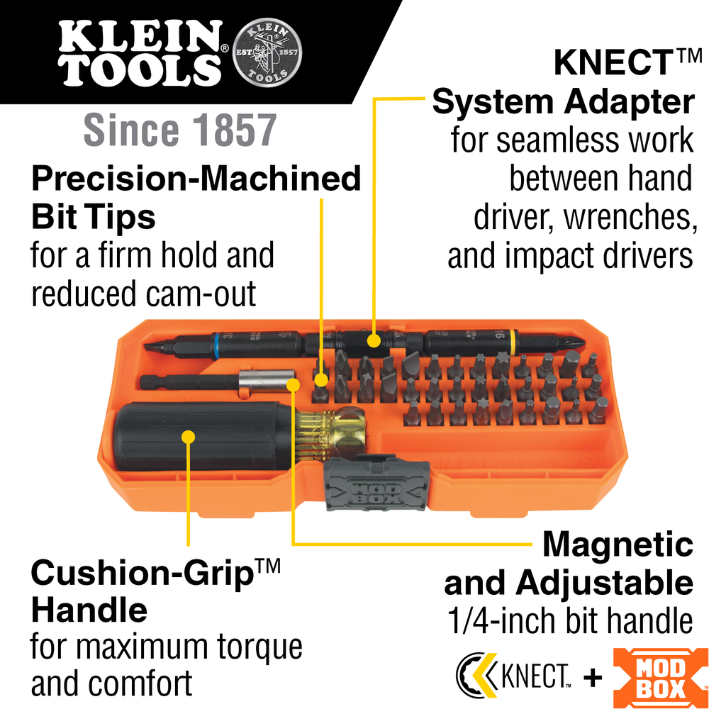 KNECT™ Impact-Rated Multi-Bit Screwdriver / Nut Driver Set, 46-Piece
