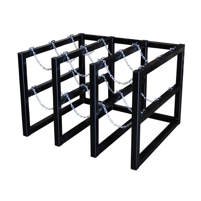 3 Wide by 3 Deep, Gas Cylinder Storage Rack, 9 Cylinder Capacity, Steel - 35134