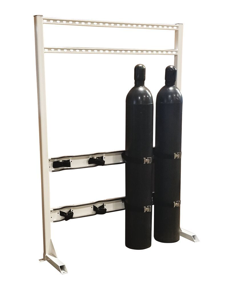Steel Gas Cylinder Process Stand, 4 Cylinder Capacity, In-Line - 35310