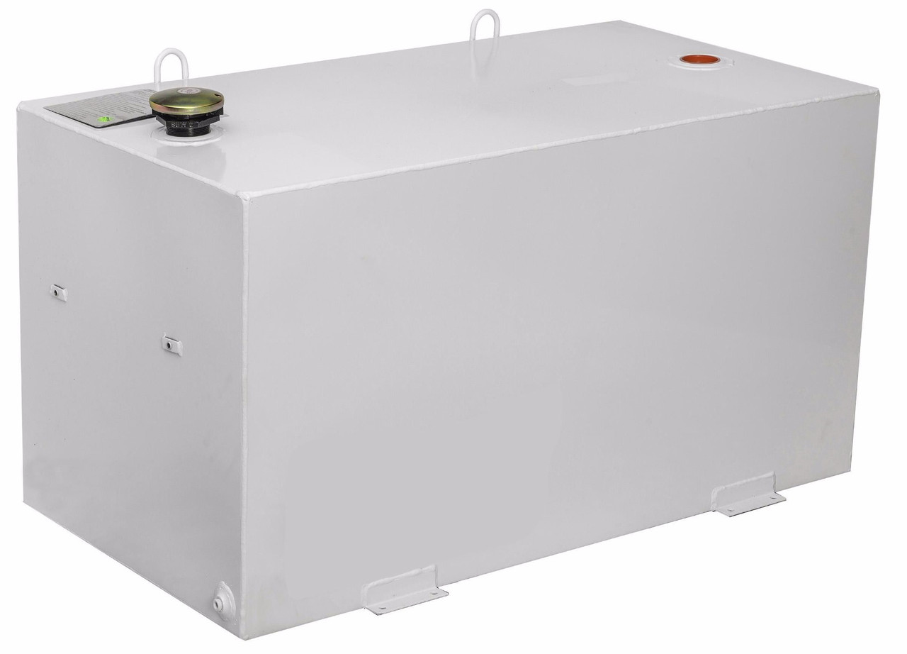 JOBOX 100 Gallon White Rectangular Steel Liquid Transfer Tank for Trucks
