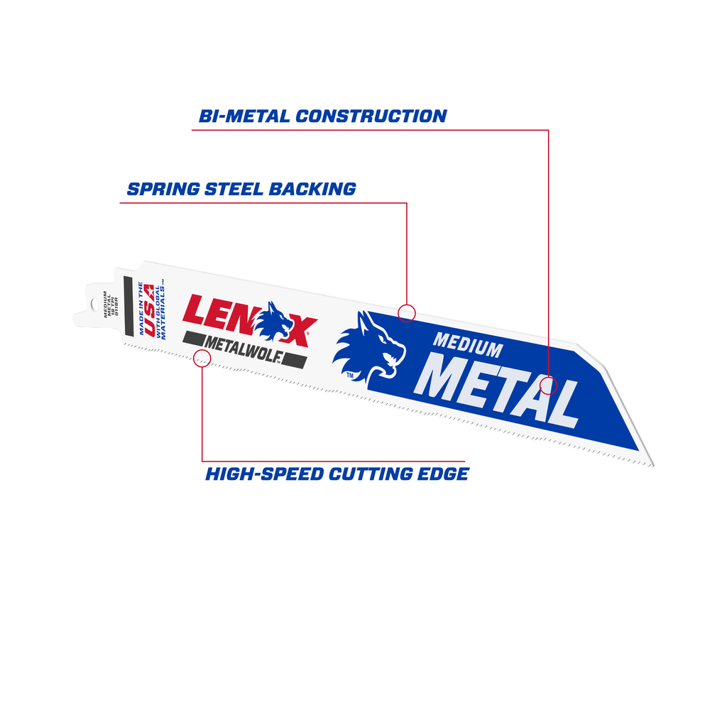 LENOX Recip Lazer 225 X 25 X 1.1Mm (9" X 1" X 0.042") 18TPi (2/Pk)