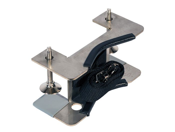 Stainless Steel Gas Cylinder Support Bracket, One 12" Cylinder Capacity, Bench Mount, Stainless Steel - 35260
