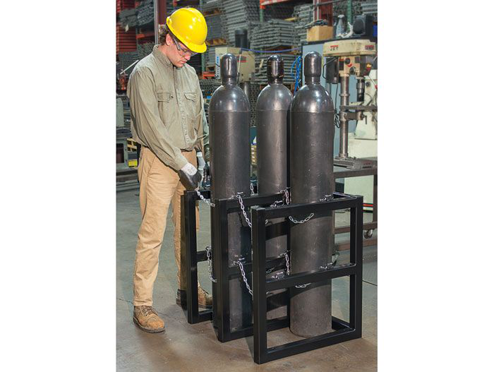 2 Wide by 2 Deep, Gas Cylinder Storage Rack, 4 Cylinder Capacity, Steel - 35106