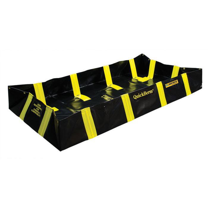 6' x 8' x 12", 355 Gallon Spill Capacity, Spill Containment Berm with Inside Wall Supports, QuickBerm®, Black - 28538