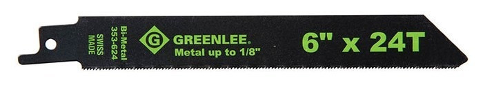 GREENLEE 6" x 24T Reciprocating Saw Blade (Pack of 5)