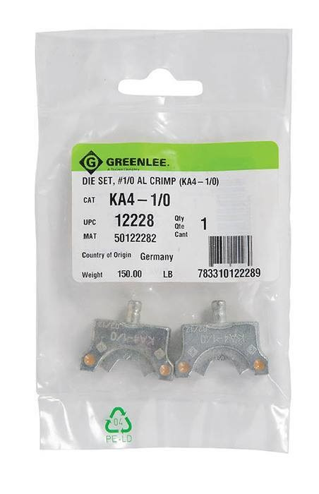 GREENLEE #1/0 Aluminum Crimping Die Set (KA4-1/0)