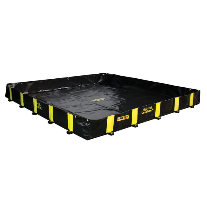 12' x 12' x 12", 1075 Gallon Spill Capacity, Drive Over Berm, Rigid-Lock QuickBerm®, Black - 28522
