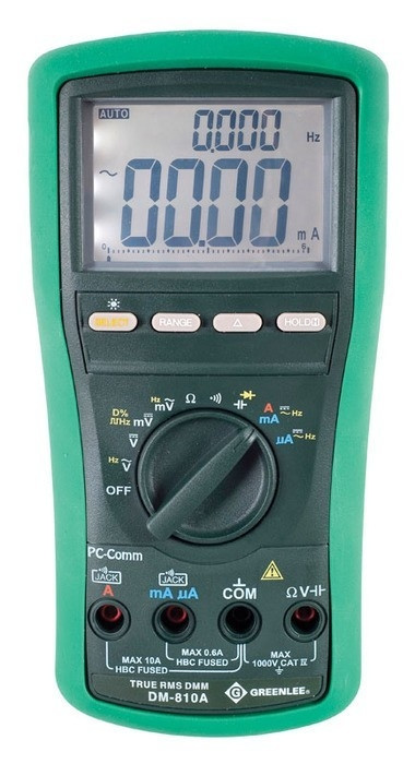 GREENLEE 10,000-Count Digital Multimeter, 1000V, 10A (DM-810A)