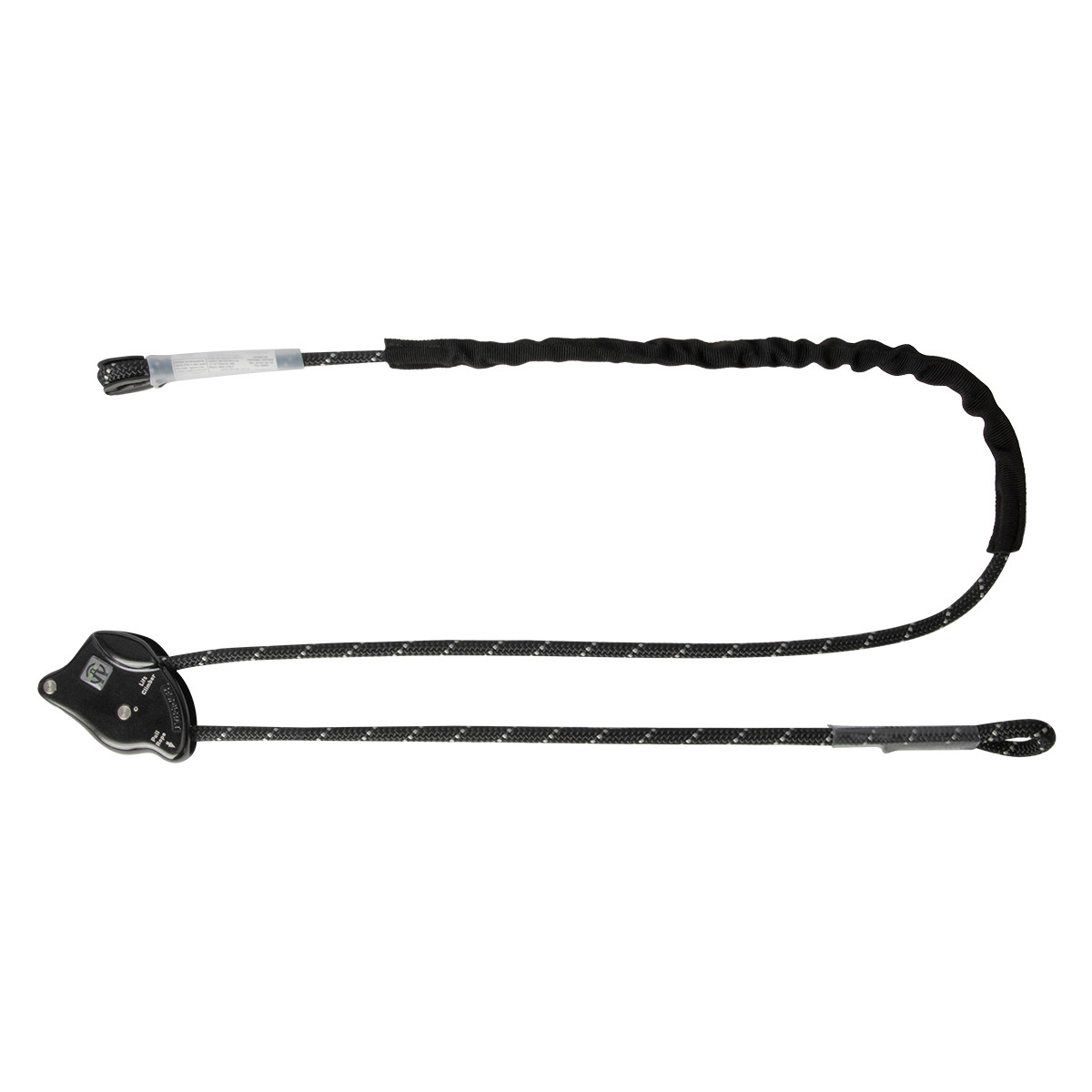 SAFEWAZE 6.5' Rope Positioning Lanyard: Rope Adjuster, No Connectors (B&W)