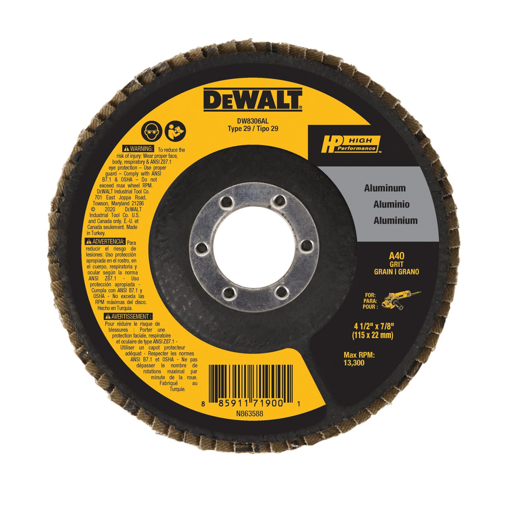 4.5IN x 7/8IN 40GRIT ALUM FLAP DISC
