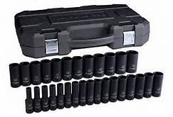 29 Pc. 1/2" Drive 6 Point Metric Deep Impact Socket Set