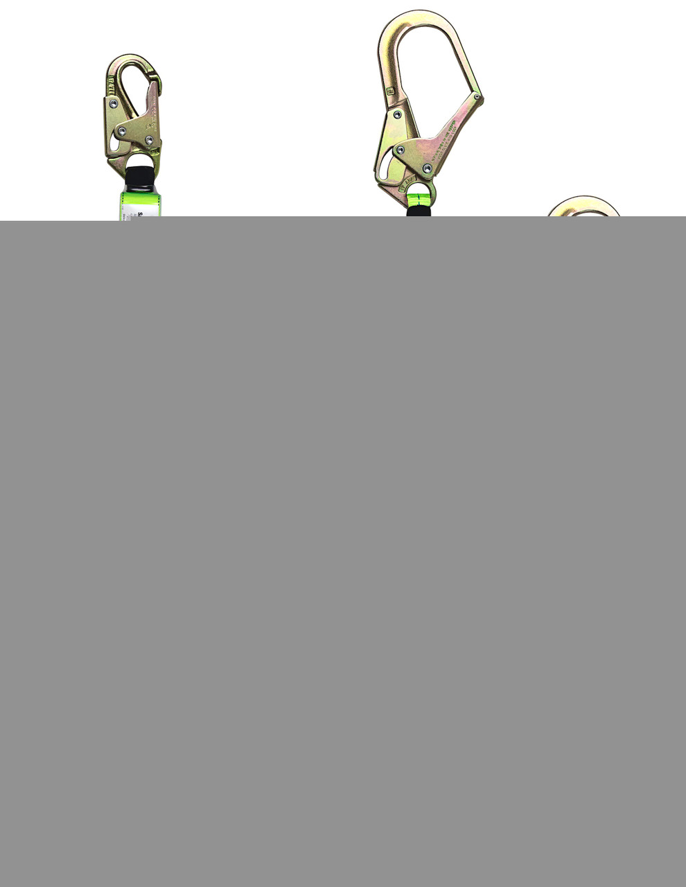 SafeWaze PRO 4'-6' Adjustable Energy Absorbing Lanyard: Dual Leg, Rebar Hooks