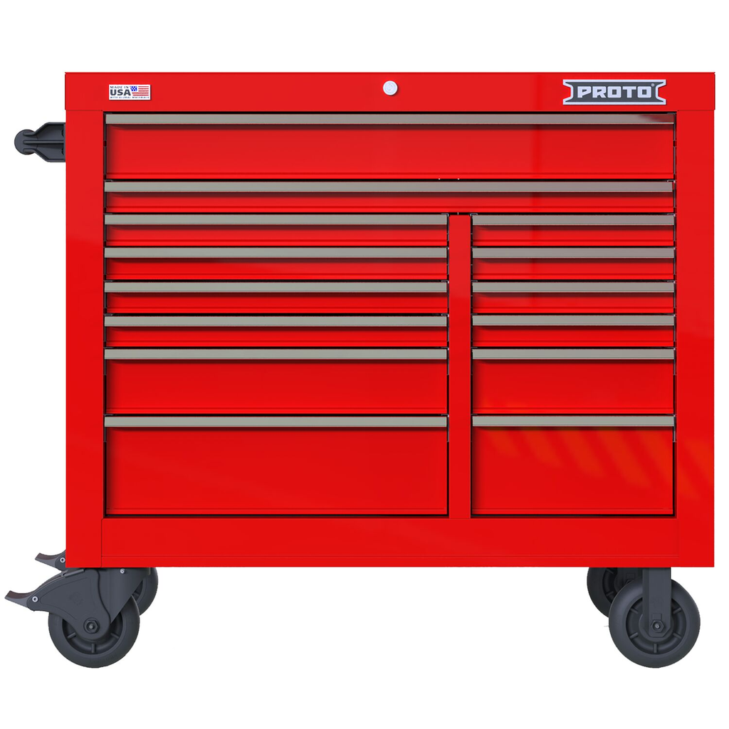 PROTO 42 Inch 14 Drwr Roll Red Chrome