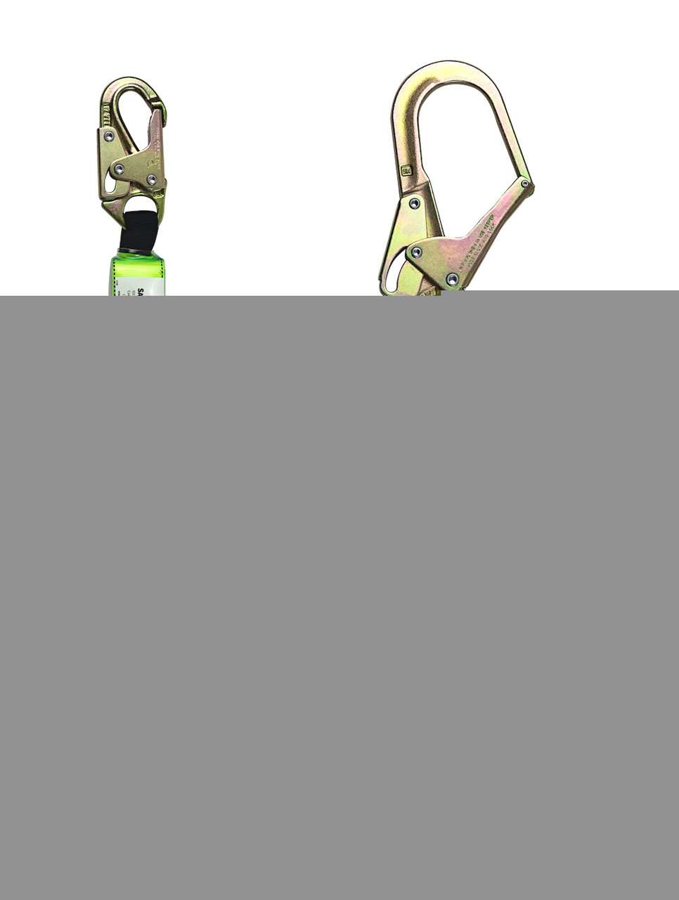 SafeWaze PRO 6' Stretch Energy Absorbing Lanyard: Dual Leg, Rebar Hook