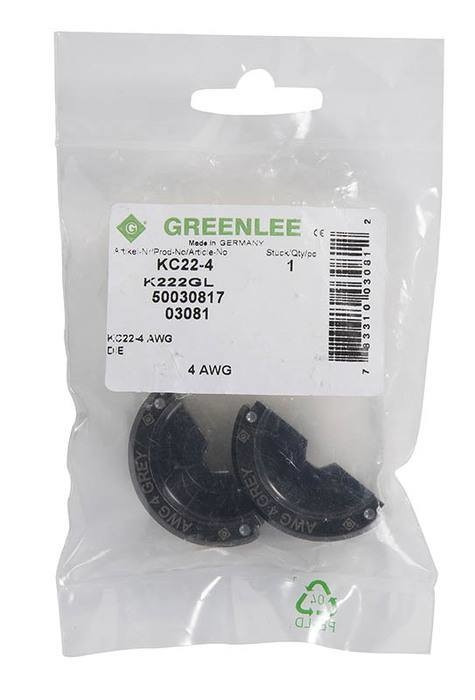GREENLEE Die, 4 AWG (KC22)