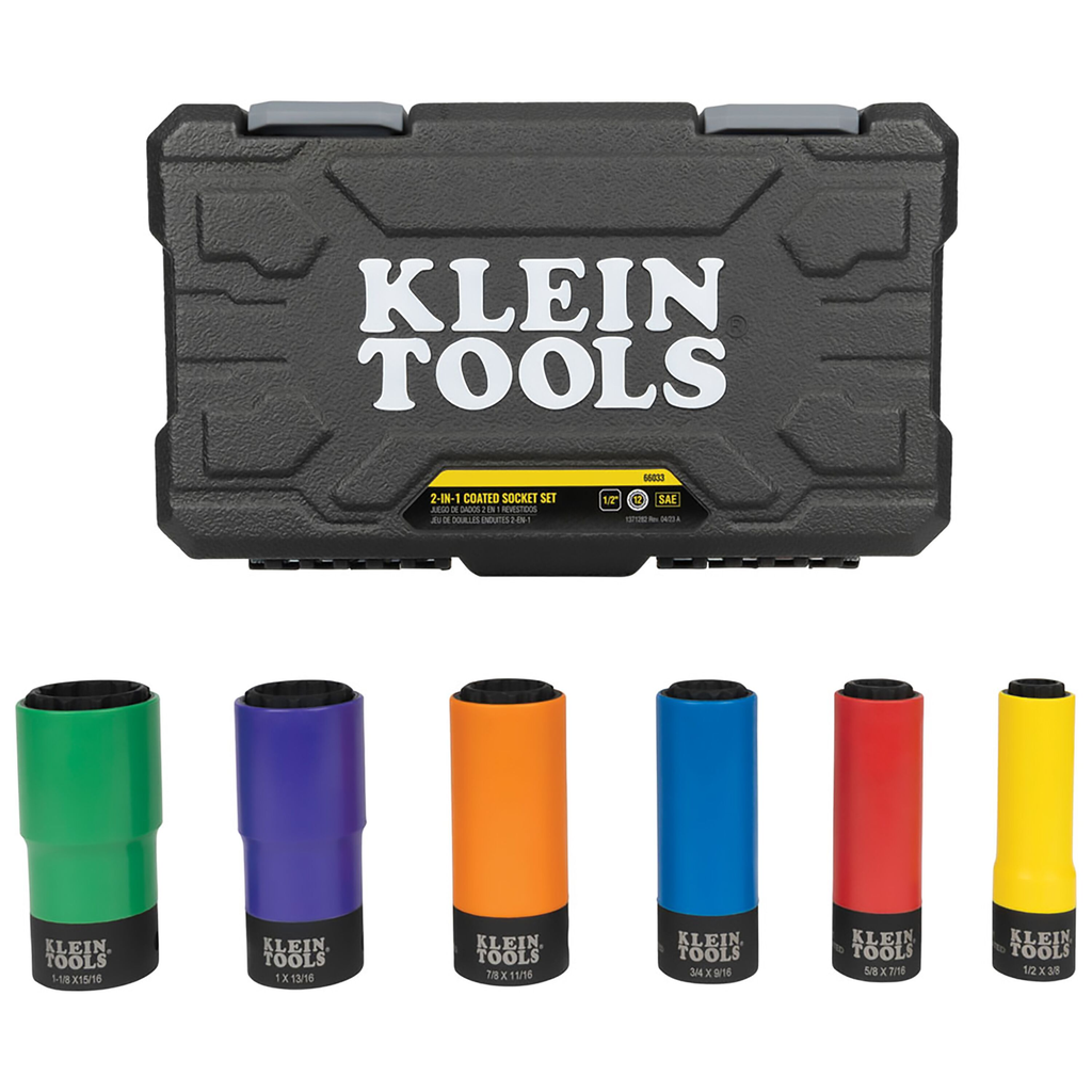 Coated Socket Set, 12-Point, 6-Piece