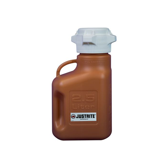 2.5 Liter HDPE Carboy, 83mm Cap, Amber - 12919