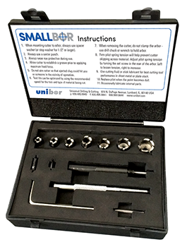 UNIBOR SmallBor Handheld Cutter Kit, 5/16, 3/8, 7/16, 1/2, 9/16, 5/8, 3/4, Pilot System