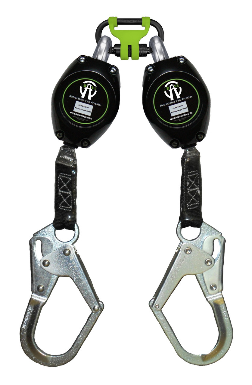 SafeWaze Latitude HD 7' Dual Web SRL: 1014 BWB, Rebar Hooks  (P/N FS-FSP15085-W-RBH-BWB)