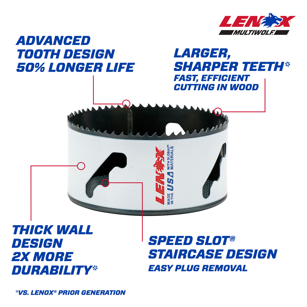 LENOX Bi-Metal Speed Slot Hole Saw With T3 Technology, 4-1/8"