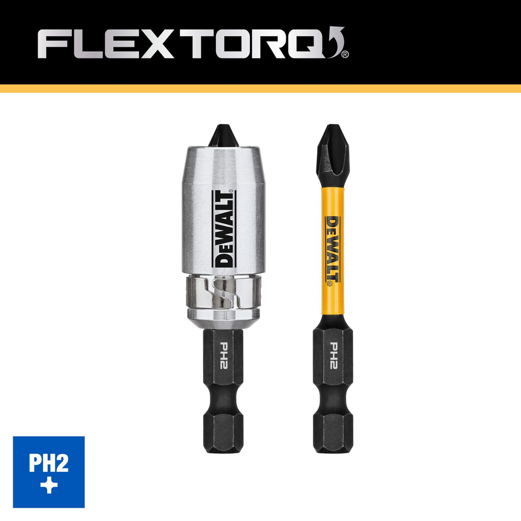 DW FLEXTORQ 2PK 2.25IN PH2 w/ SLV