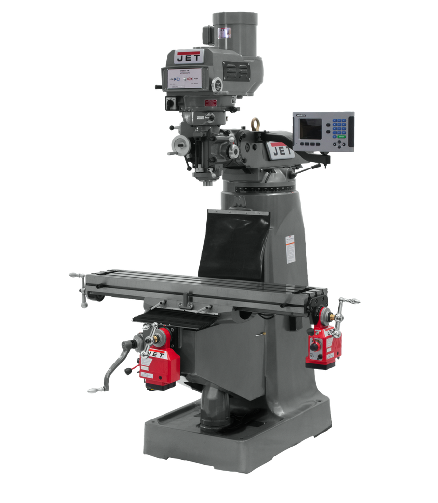 JTM-4VS-1 Mill With 3-Axis ACU-RITE 203 DRO (Quill) With X and Y-Axis Powerfeeds