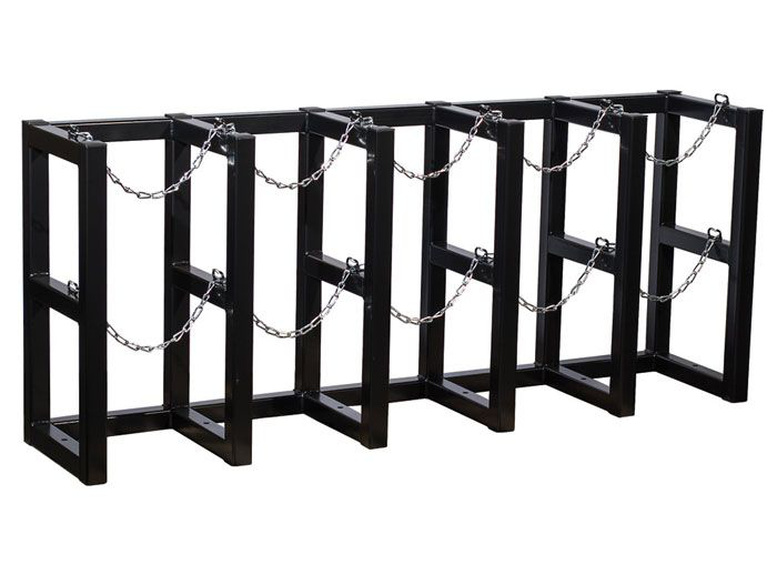 5 Wide by 1 Deep, Gas Cylinder Storage Rack, 5 Cylinder Capacity, Steel - 35166