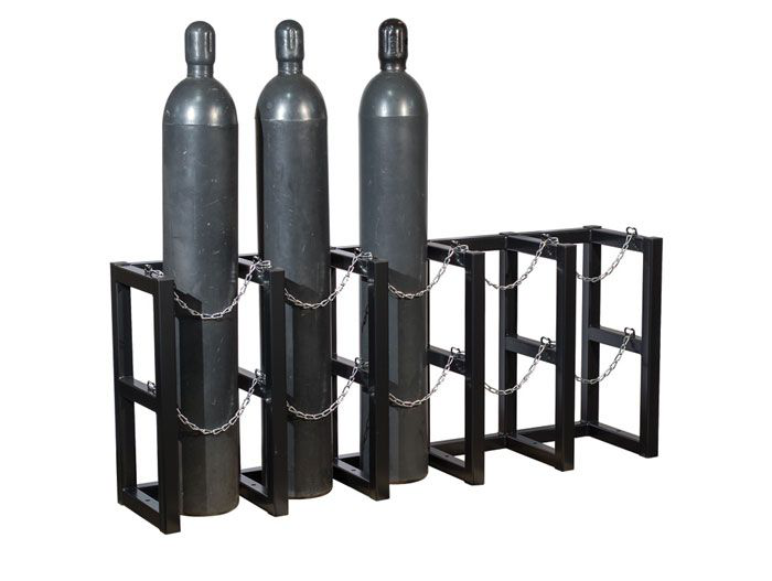 5 Wide by 1 Deep, Gas Cylinder Storage Rack, 5 Cylinder Capacity, Steel - 35166