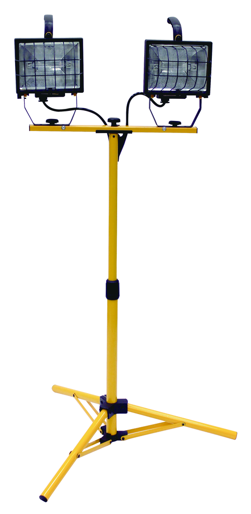 WOODS 1000 Watt Dual Head Portable Halogen Work Light with Telescoping Tripod 2/BX