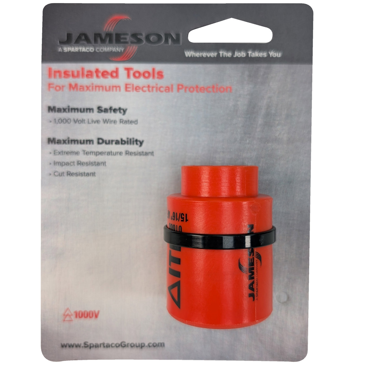 Jameson 1000V Insulated Socket, 1/2" drive x 15/16"