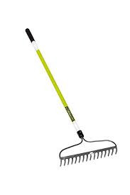 Structron S600 Safety Bow Rake Forged 16" /16 Tine, Nylon Adapter with Solid Steel Rivet, 60" Premium Fiberglass with 3M® Retroreflective Tape, ProGrip