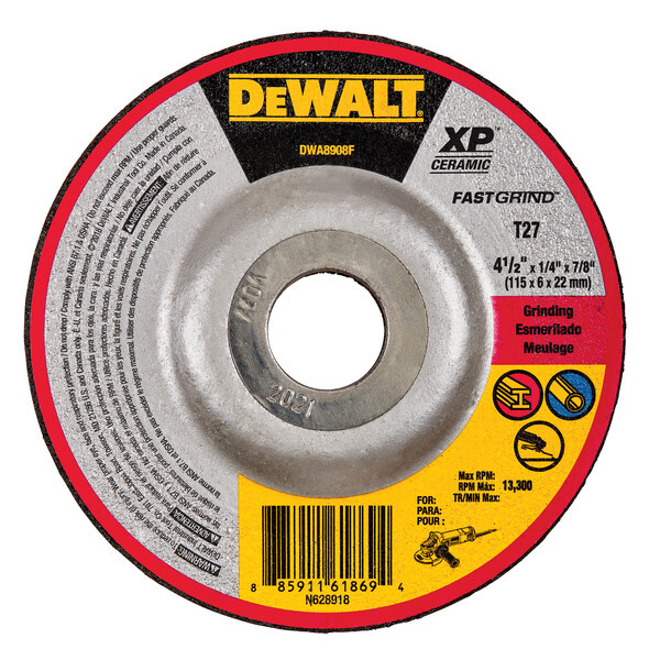 DEWALT ELITE SERIES Grinding Wheels 4-1/2" Steel Ceramic Abrasive Cut-Off Wheel Xp