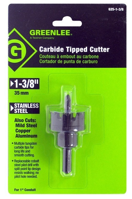GREENLEE 1-3/8" Carbide-Tipped Hole Cutter