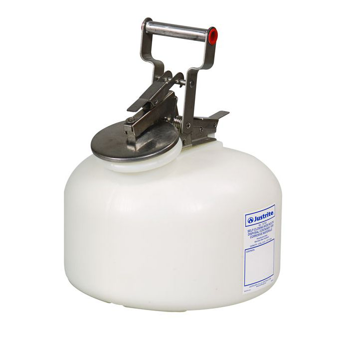 2 Gallon Polyethylene Safety Container for Corrosives/Acids, Wide-Mouth, White - 12762