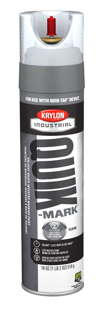 Krylon® Industrial Quik-Tap TallBoy SolventBased APWA Marking Paint APWA Clear - Available September 1, 2018 22 oz. 12/CS