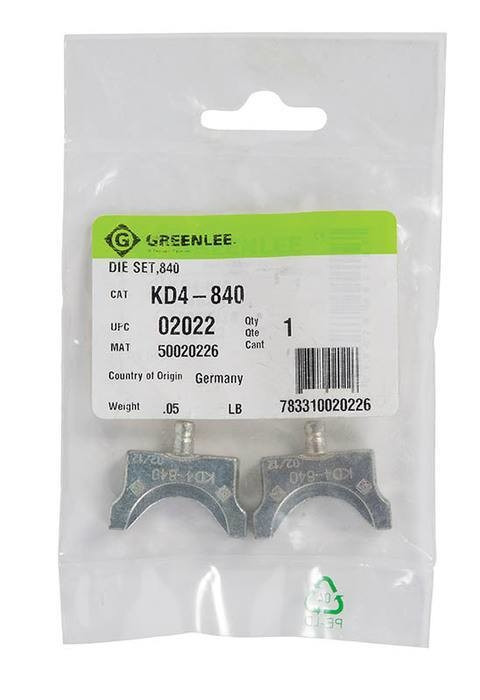 GREENLEE Crimping Dies for 840 Service Entrance Connectors