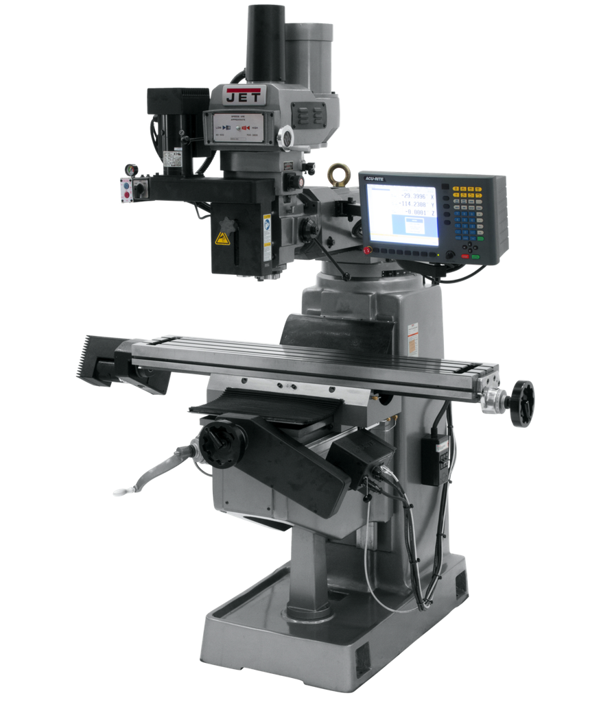 JET JTM-4VS Mill With 3-Axis ACU-RITE G-2 MILLPWR CNC With Air Powered Draw Bar